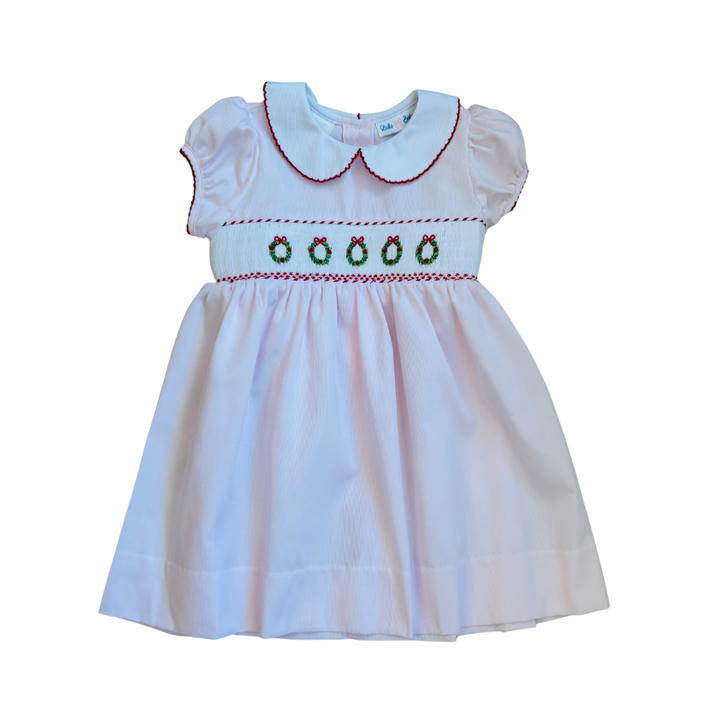 Smocked Wreath Christmas Dress