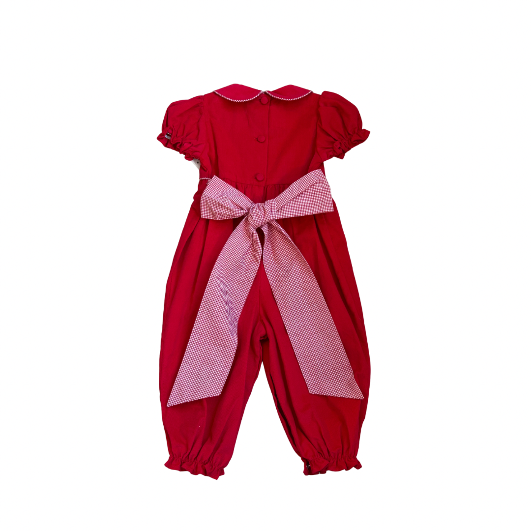 Red Windsor Bow Back Romper