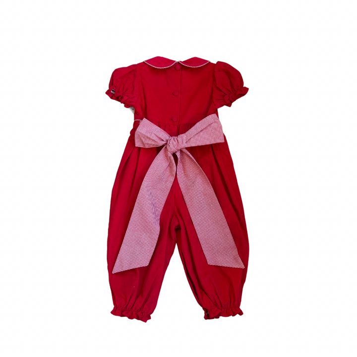 Red Windsor Bow Back Romper