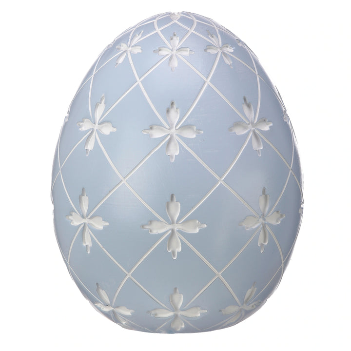 Light Blue Lattice Cross Egg 5”