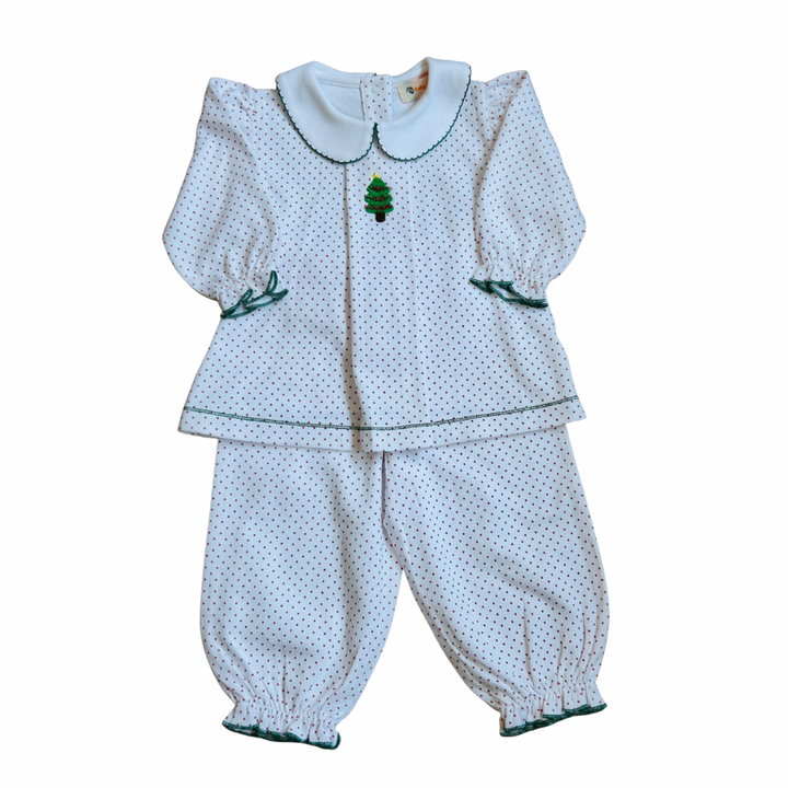 Knit Red Swiss Dot Set- Crochet Tree