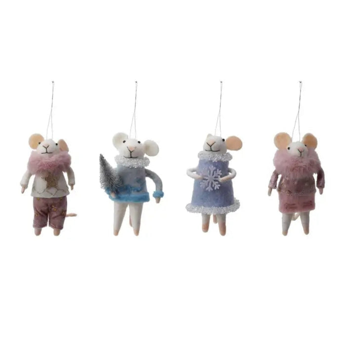 5" Wool Felt Mouse Ornament