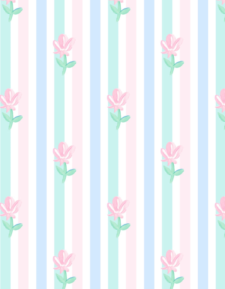 Blake Bubble-  Knit Floral Pastel Stripe