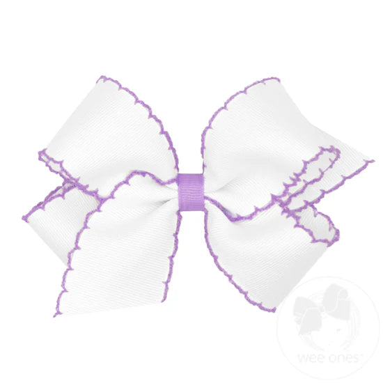 Wee Ones bow- medium moonstitch contrasting MULT COLORS