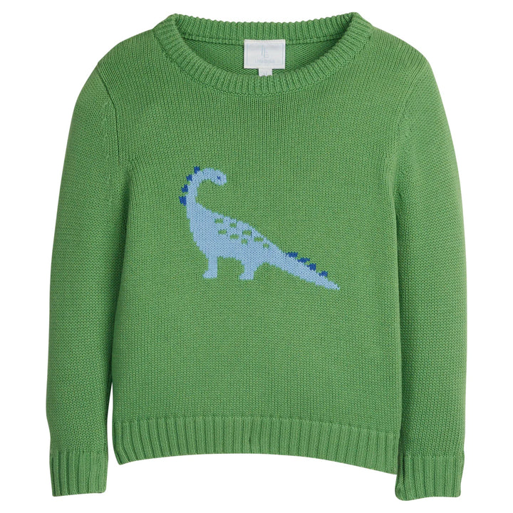 Intarsia Sweater- Blue Dinosaur