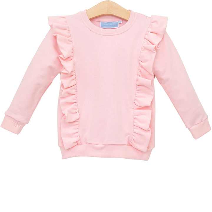 Laura Ruffle Pullover- Light Pink