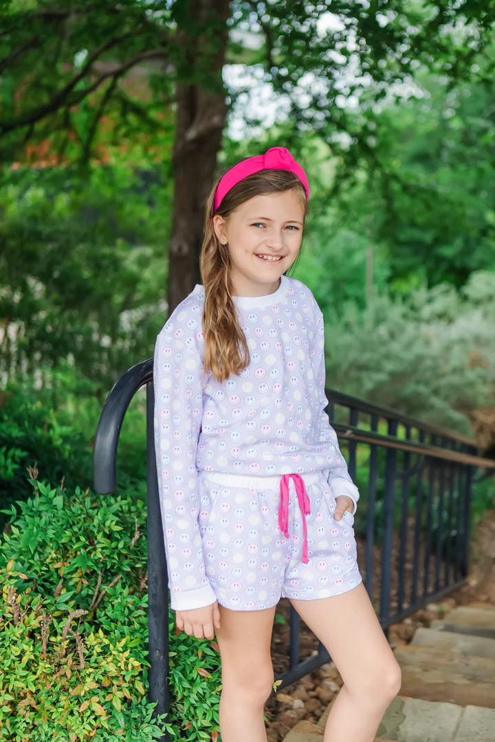 Stella Sweatshirt Short Set- Preppy Smiles