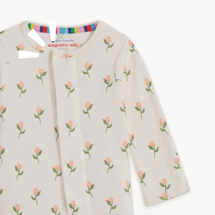 Magnetic Me - Floral Chicken Tender Organic Footie