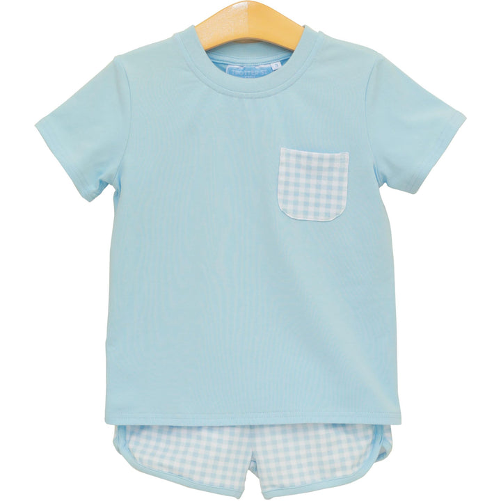 Madden Short Set- Blue Gingham