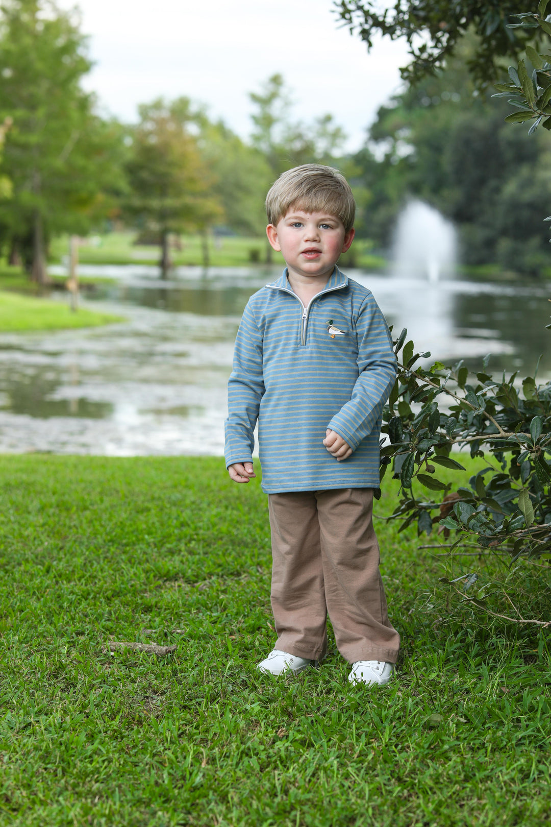 Mallard Embroidery 1/4 Zip Pullover