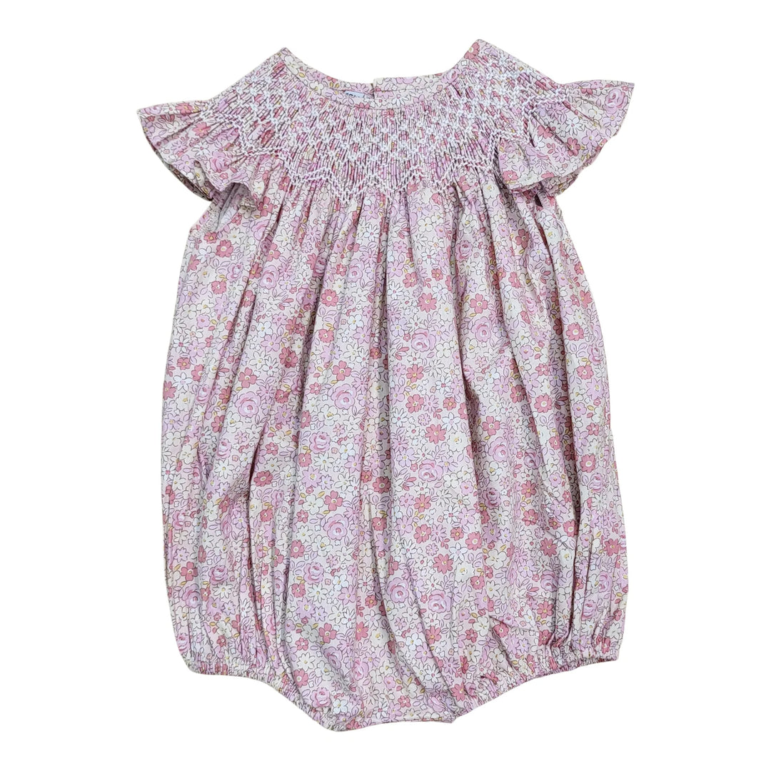 Brooklyn Pink Floral Smocked Bubble