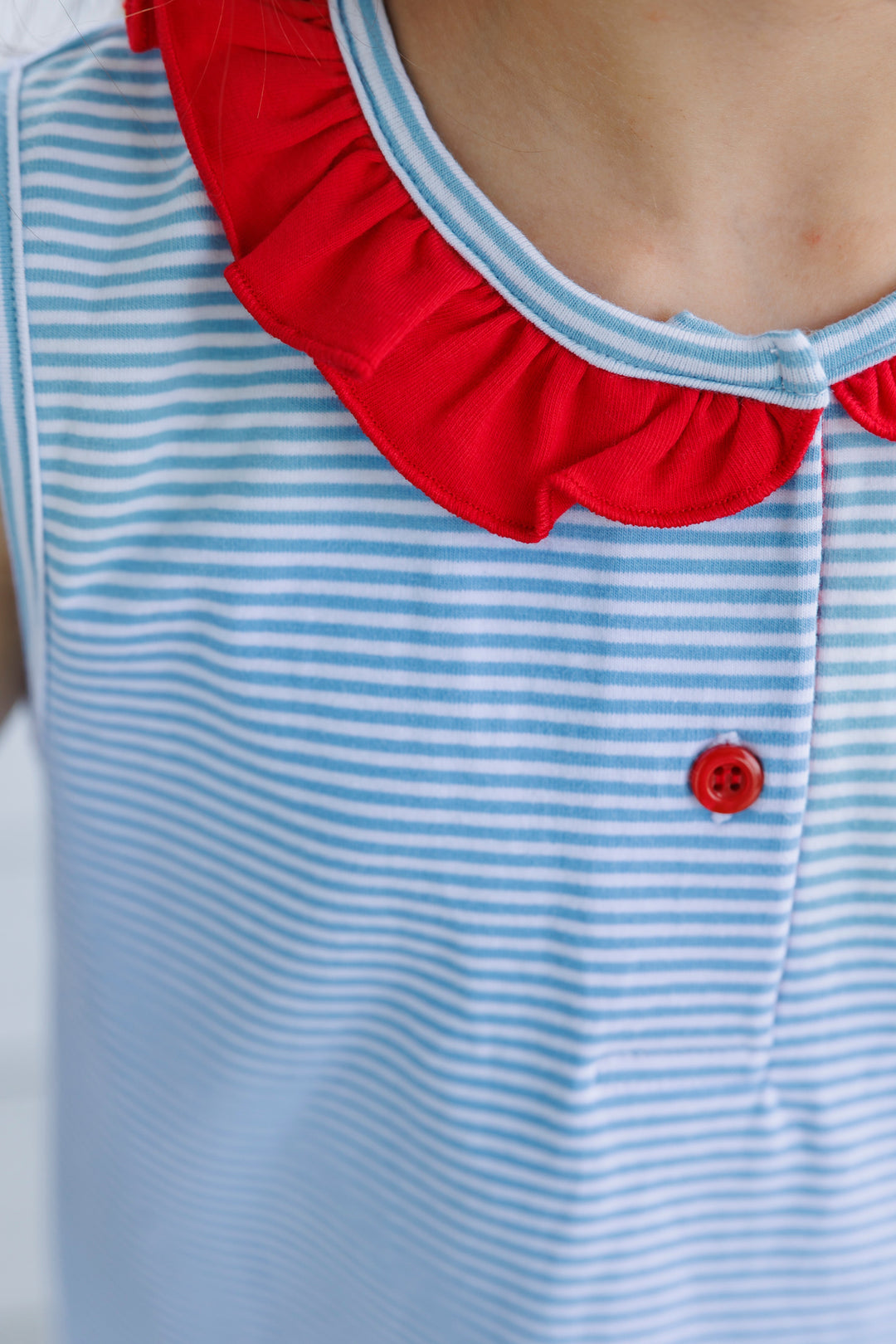 Nora Short Set- Cornflower/Red