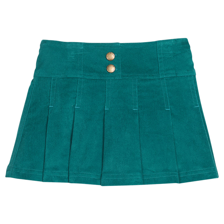 Pleated Mini Skirt- Peacock Velvet
