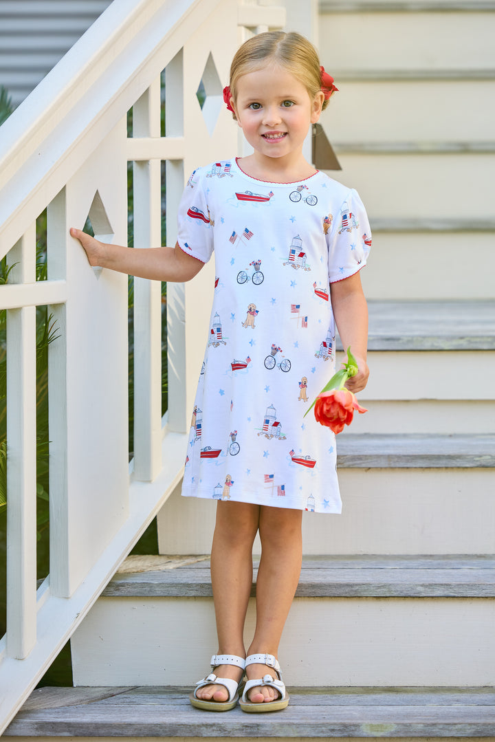 Printed T-Shirt Dress- Coastal Summer