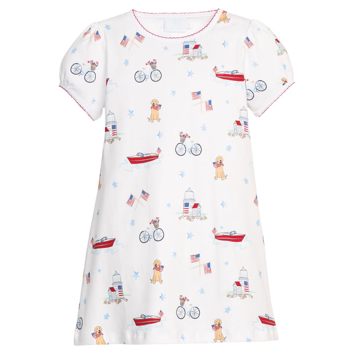 Printed T-Shirt Dress- Coastal Summer