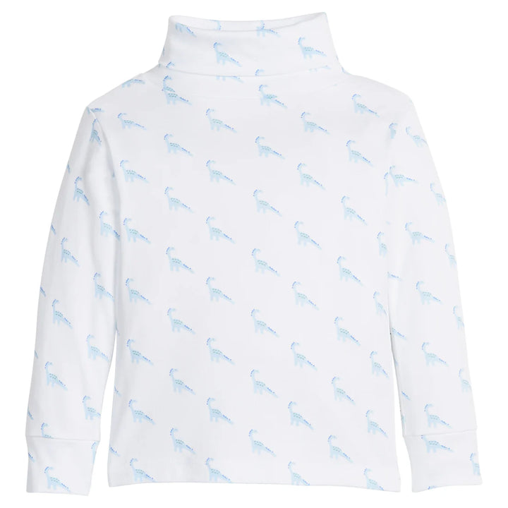 Printed Turtleneck- Blue Dino