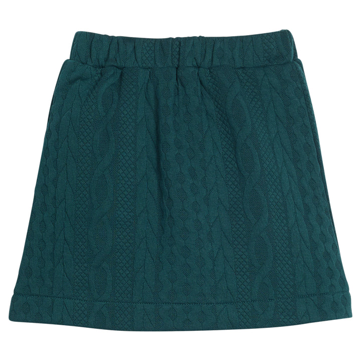 Quilted Mini Skirt- Emerald Cable