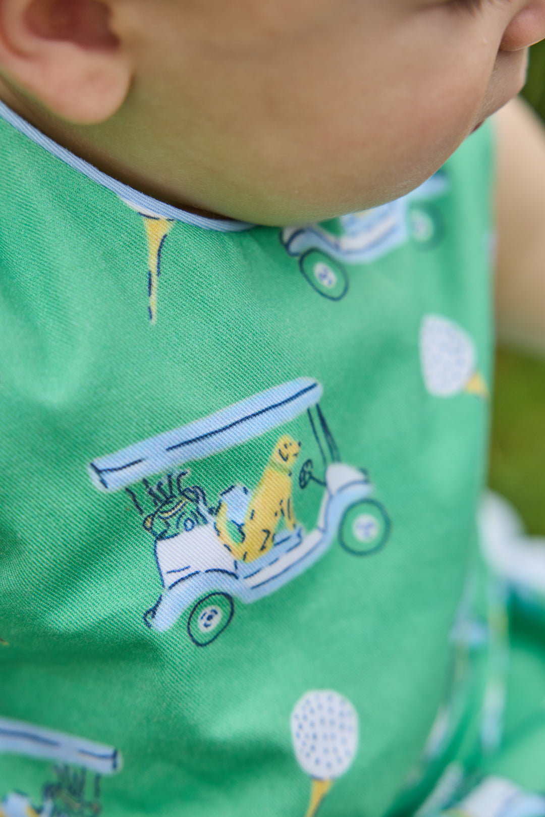 Round Neck Bubble- Blue Paws on Par