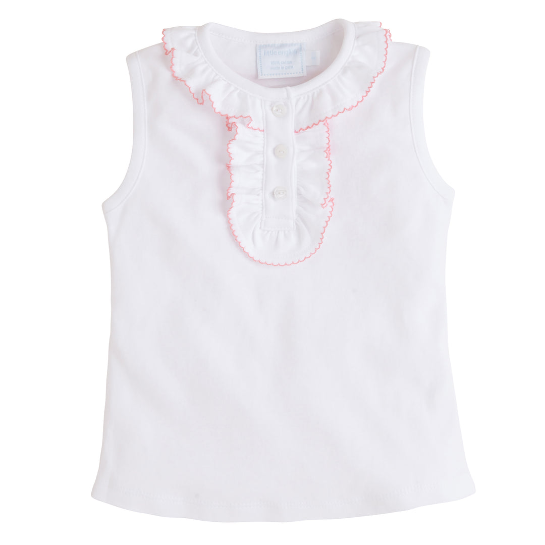 Ruffled Henley- Light Pink