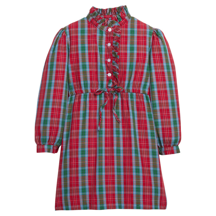 Ruffle Shirt Dress- Highlands Tartan