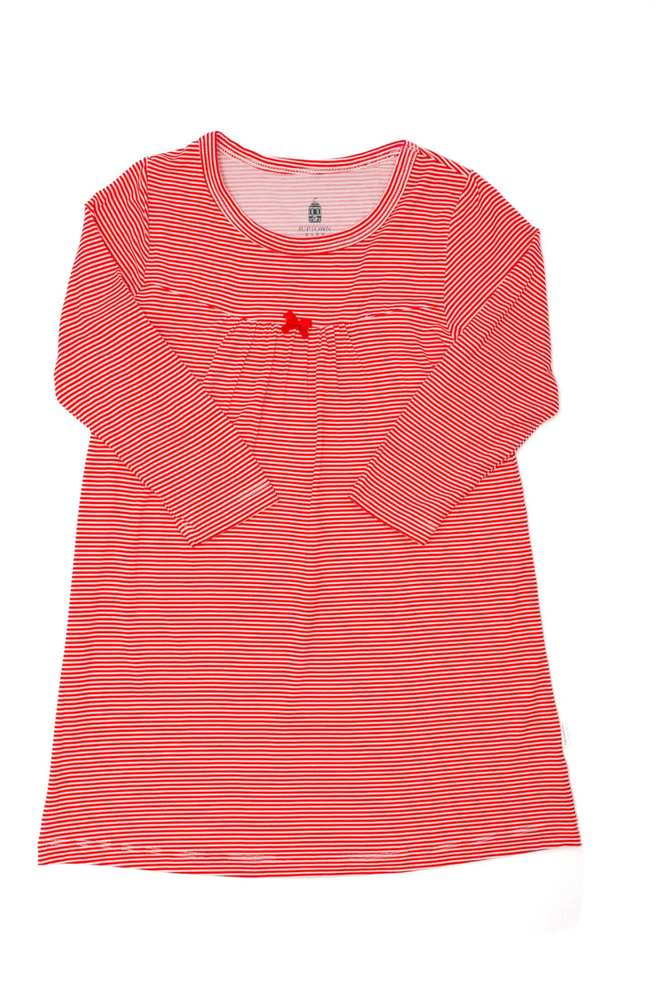 Mini Stripe Nightgown- Red