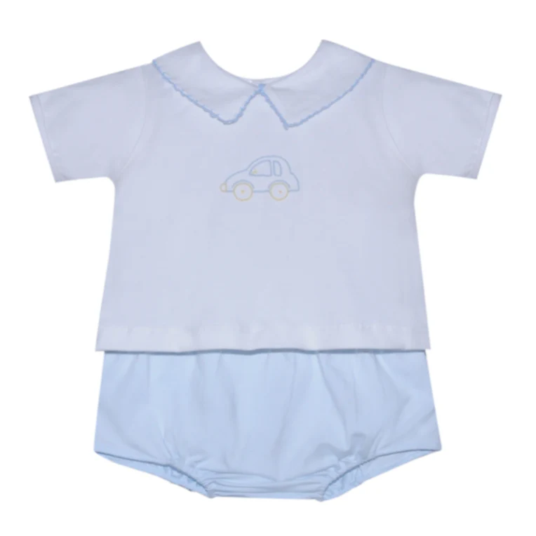 White Bailey Diaper Set- Car