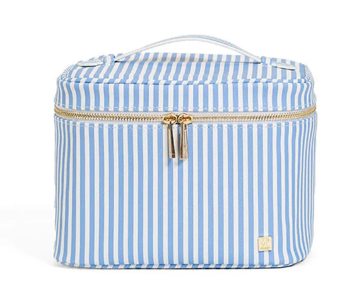 Luxe Vanity Train Case- Pimlico Stripe Chambray
