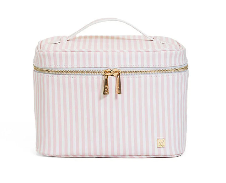 Luxe Vanity Train Case- Pimlico Stripe Pink