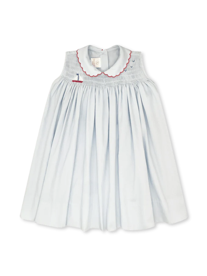 Ella Dress- Brentwood Blue Sailboat