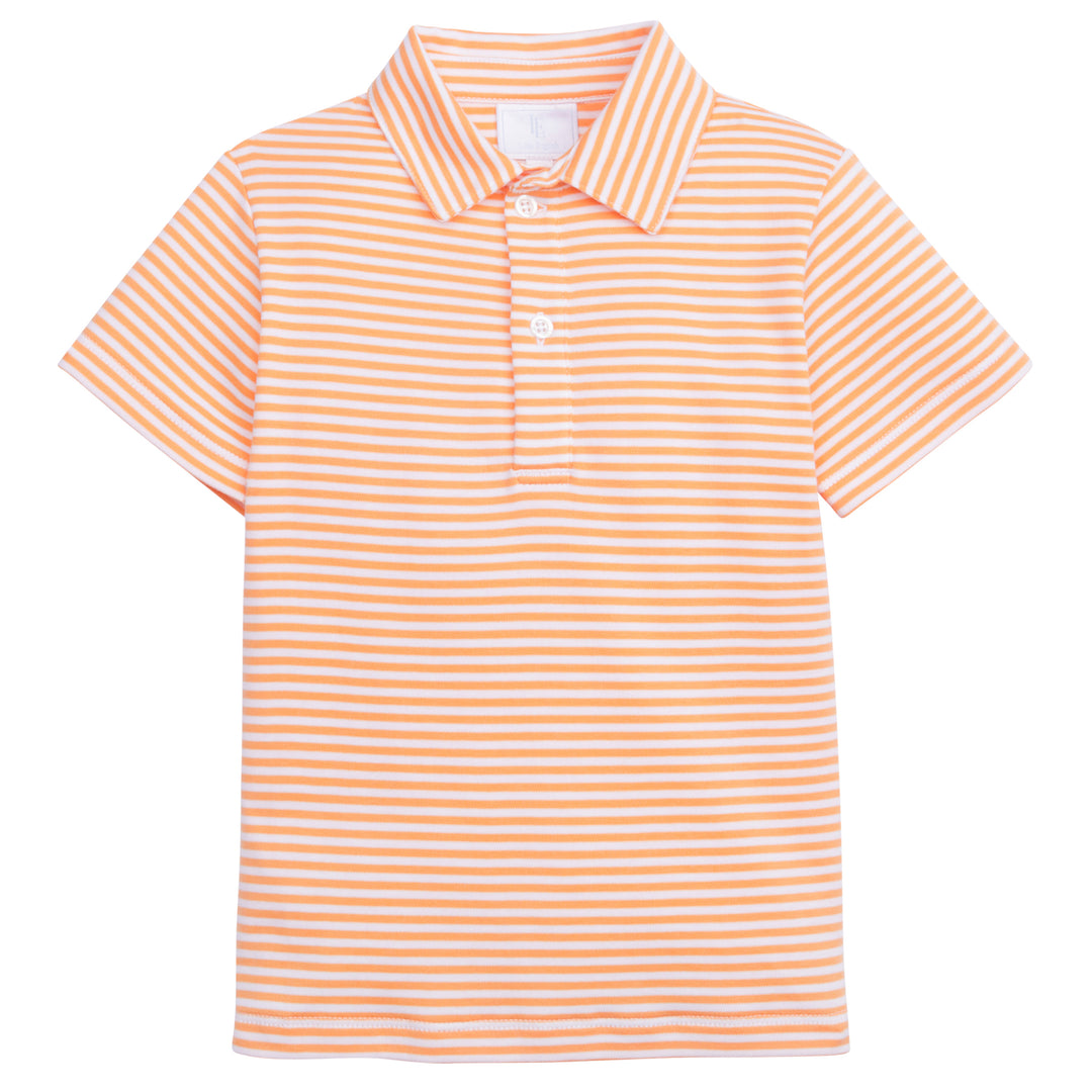 Short Sleeve Polo- Orange Stripe