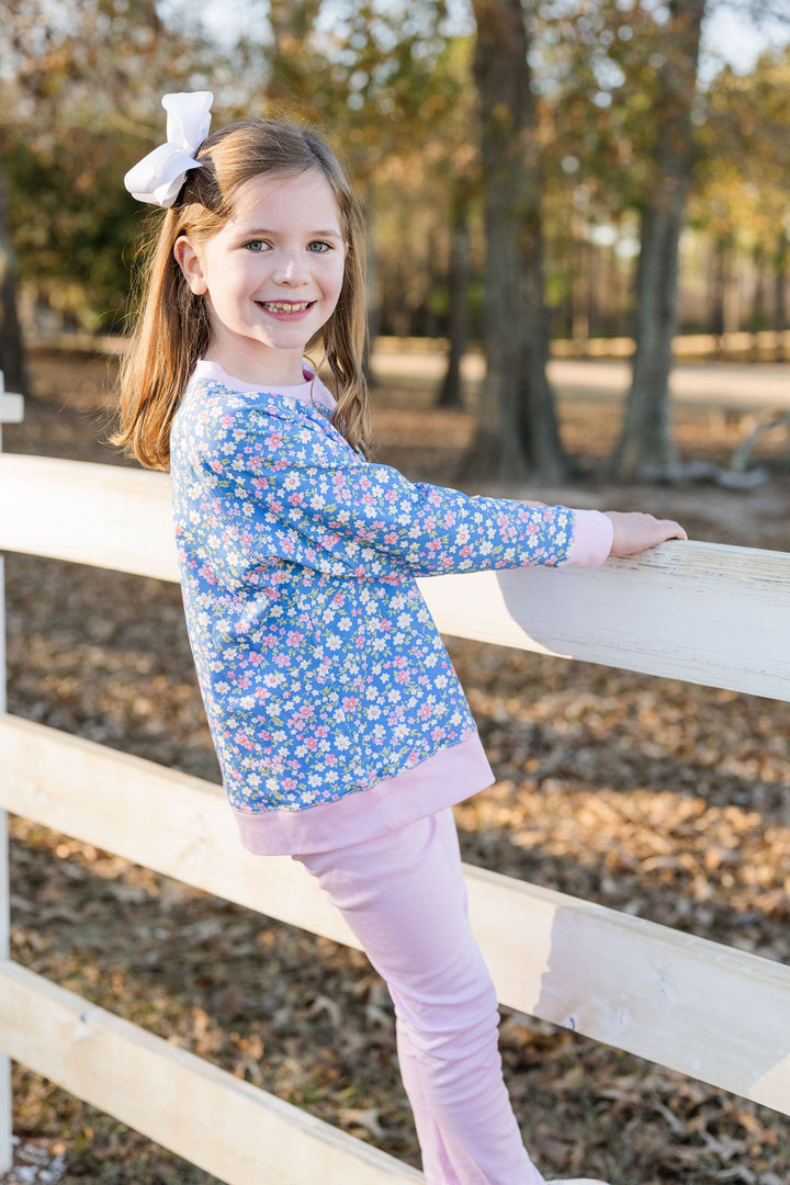 Girls Scallop Legging |Sweatshirt Set- Fall Floral