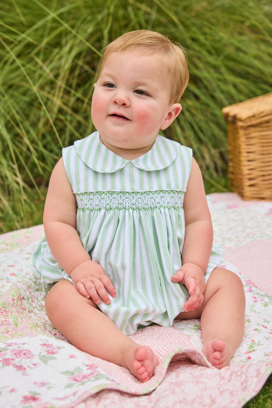 Sleeveless Barrington Bubble- Meriwether Stripe