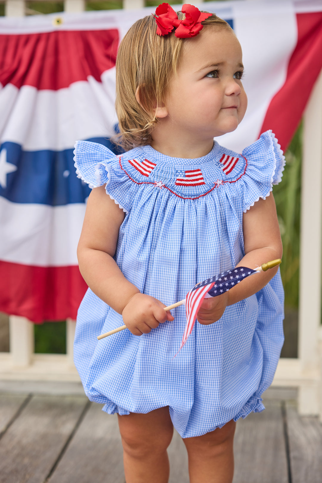 Smocked Bishop Bubble- Flags