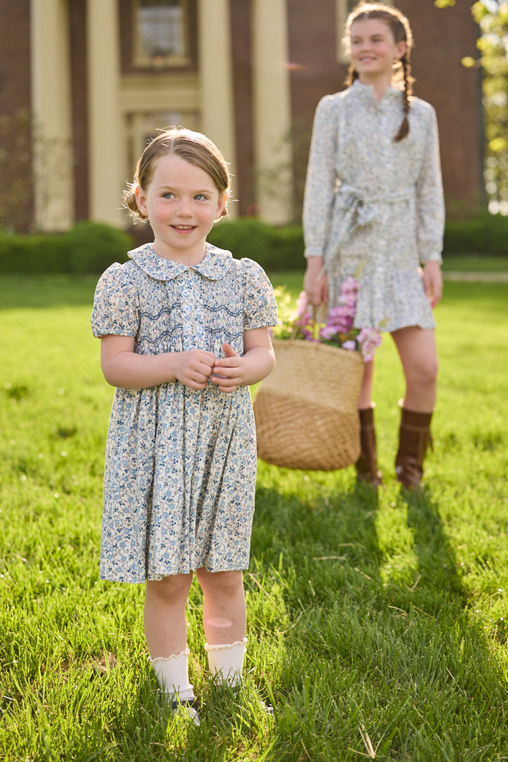 Smocked Bridget Dress- Wisteria Floral