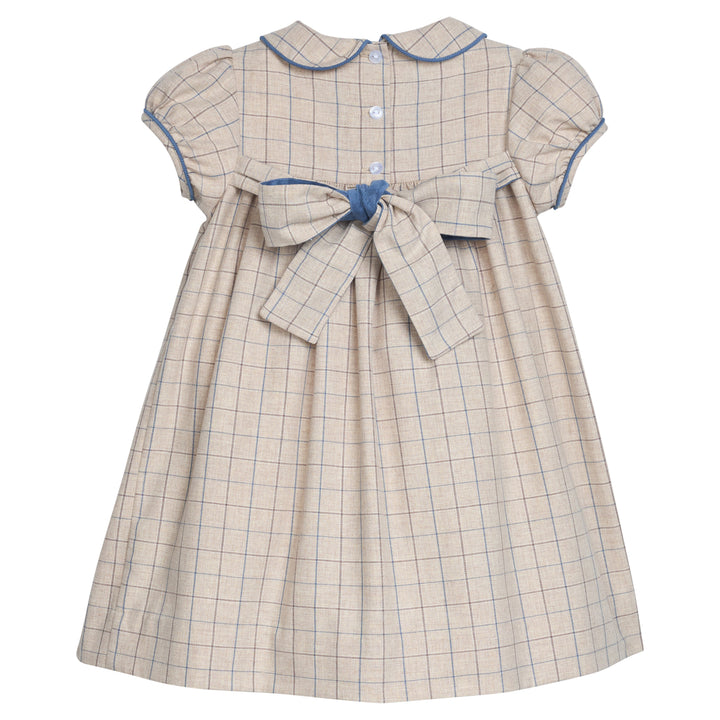Smocked Natalie Dress- Durham Windowpane