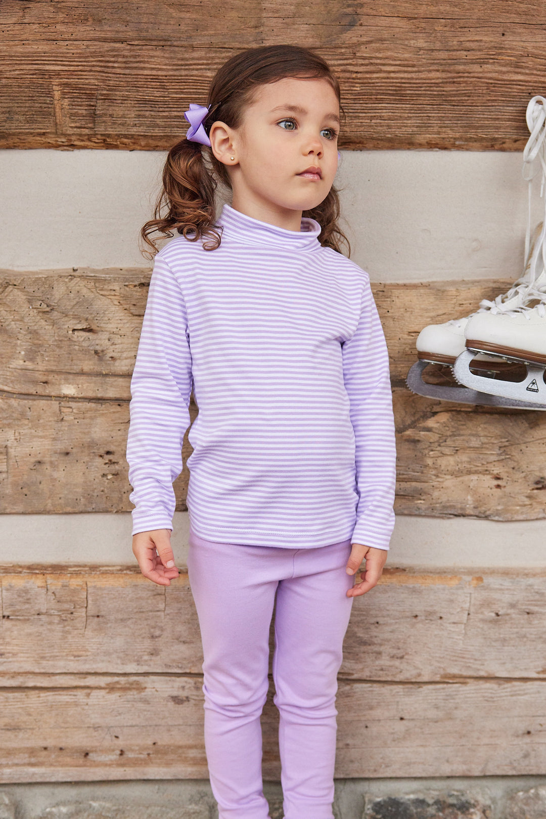 Striped Turtleneck- Lavender