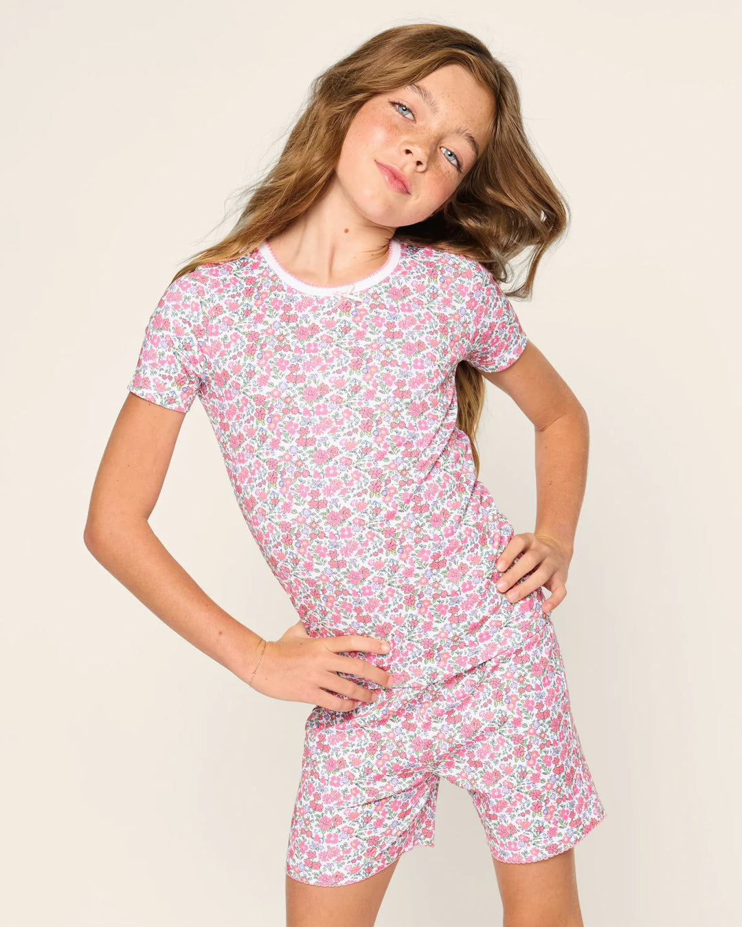 Pima Short Pajamas- Fleurs de Rose