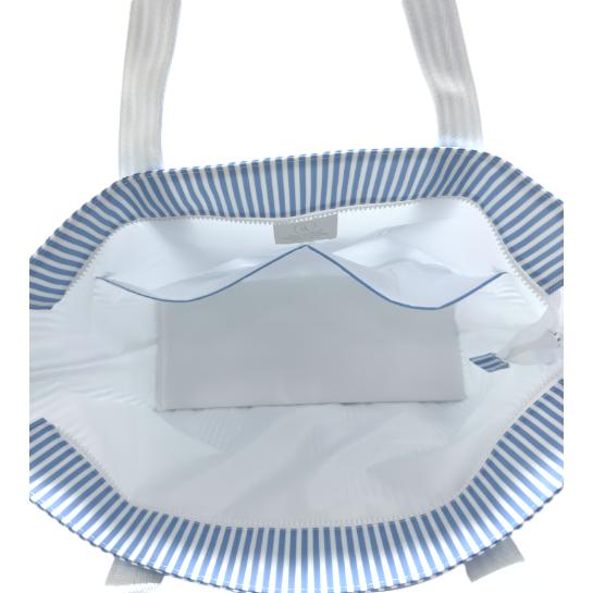 Jumbo Tote- Pimlico Stripe Chambray