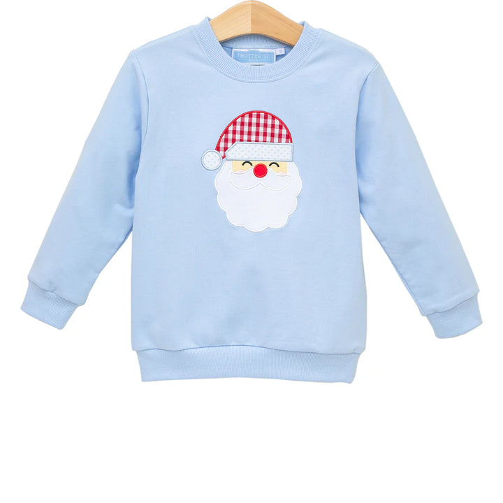 French Terry Pullover- Blue Santa
