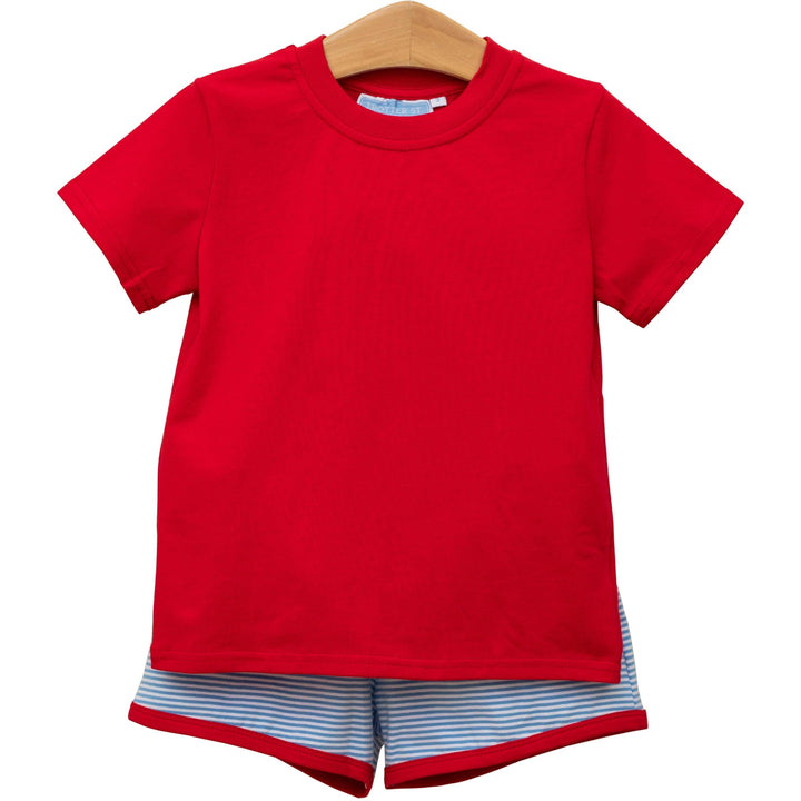 Thomas Short Set- Cornflower/Red