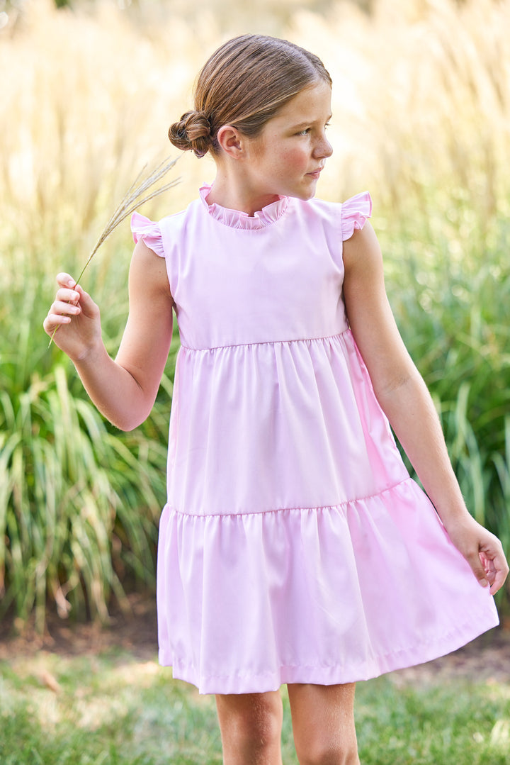 Tiered Charleston Dress- Light Pink Pique