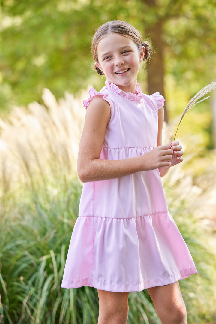 Tiered Charleston Dress- Light Pink Pique