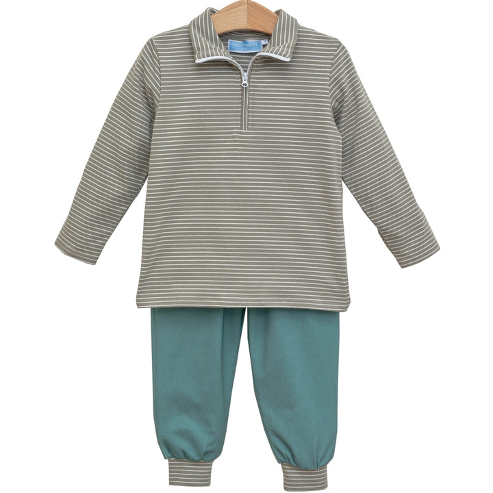 Tucker Pullover Set- Blue/Sage