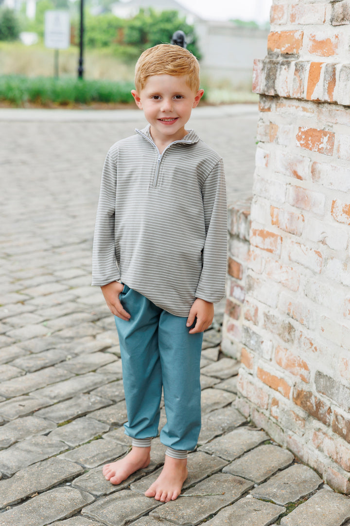 Tucker Pullover Set- Blue/Sage