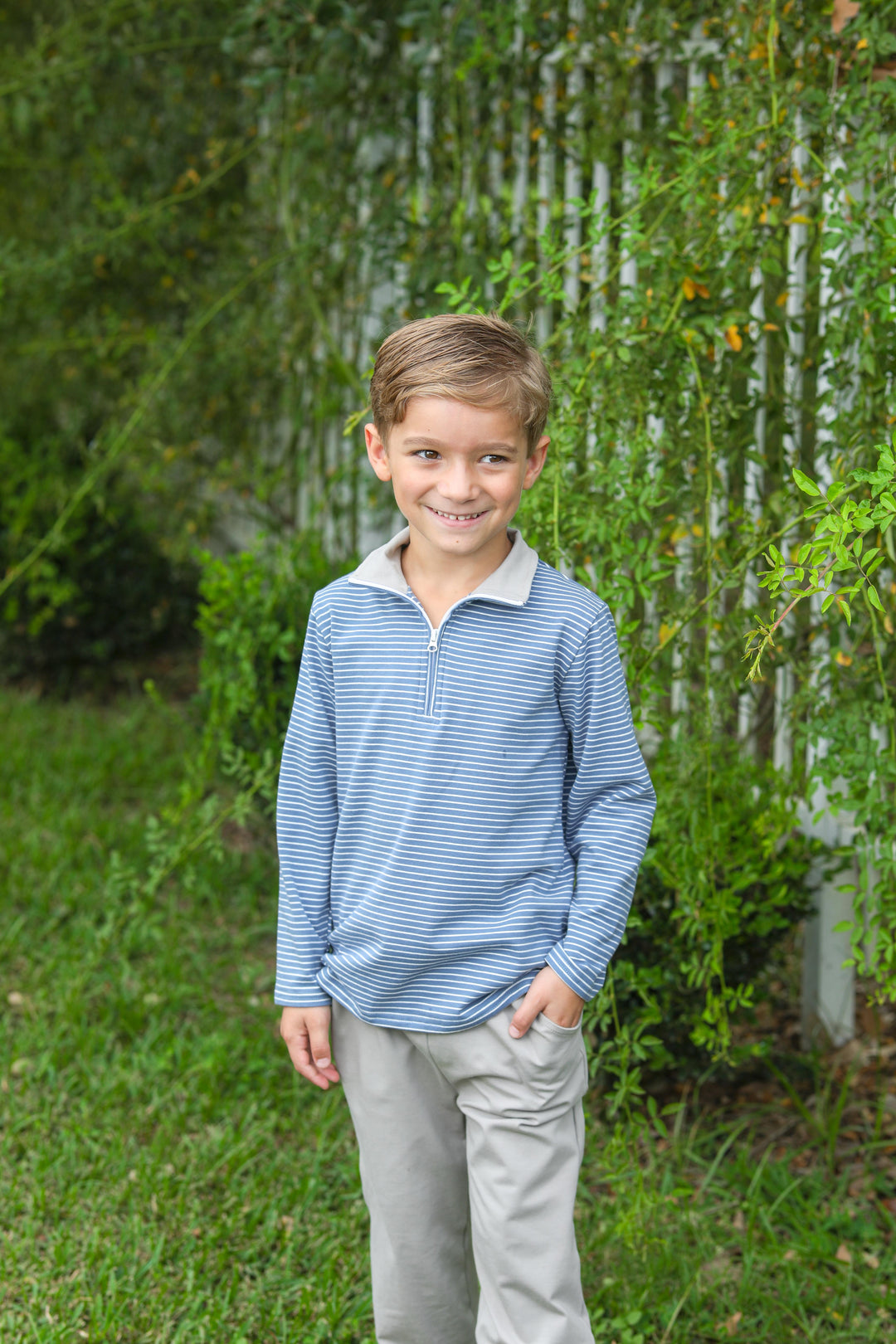 Tucker Pullover Set- Blue/Beige