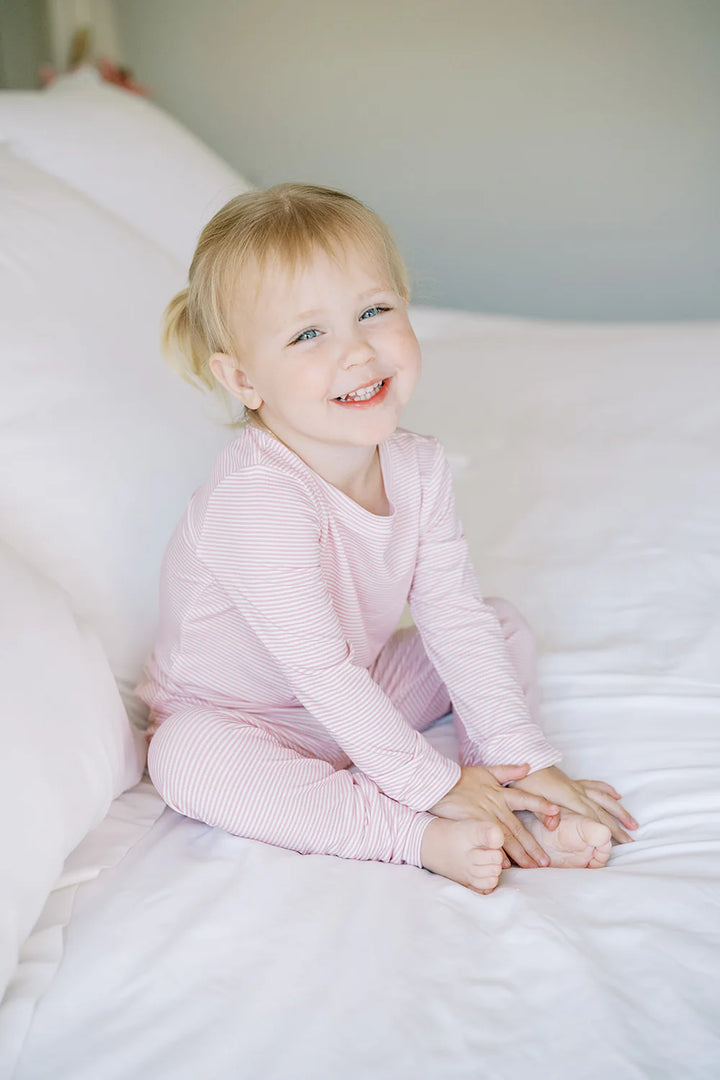 Mini Stripe Pajamas- Pink