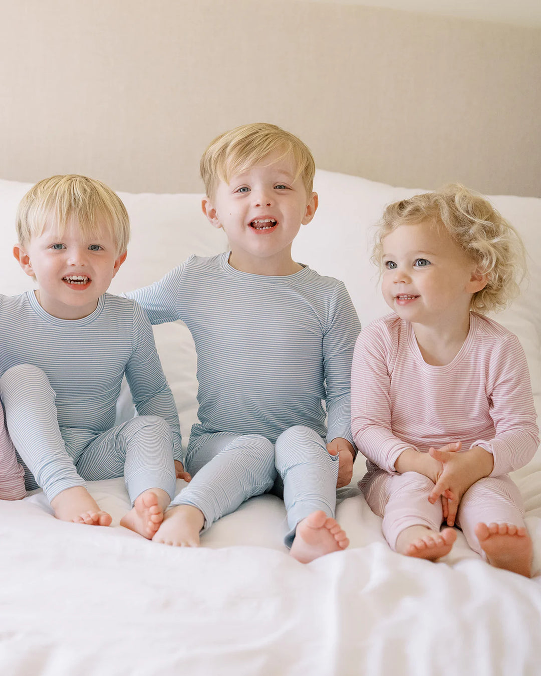 Mini Stripe Pajamas- Blue