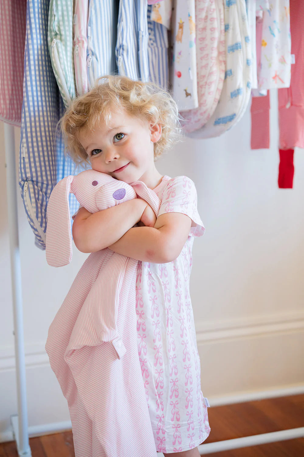Mini Stripe Dog Lovey- Pink