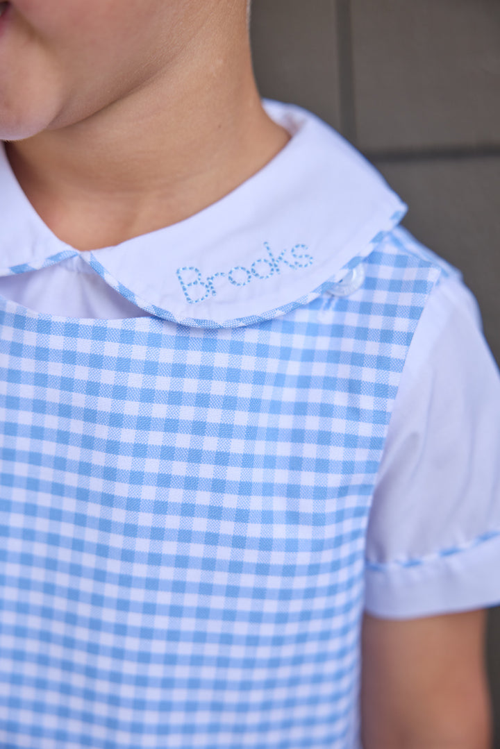 Vintage Button Tab John John Set- Mayfair Gingham