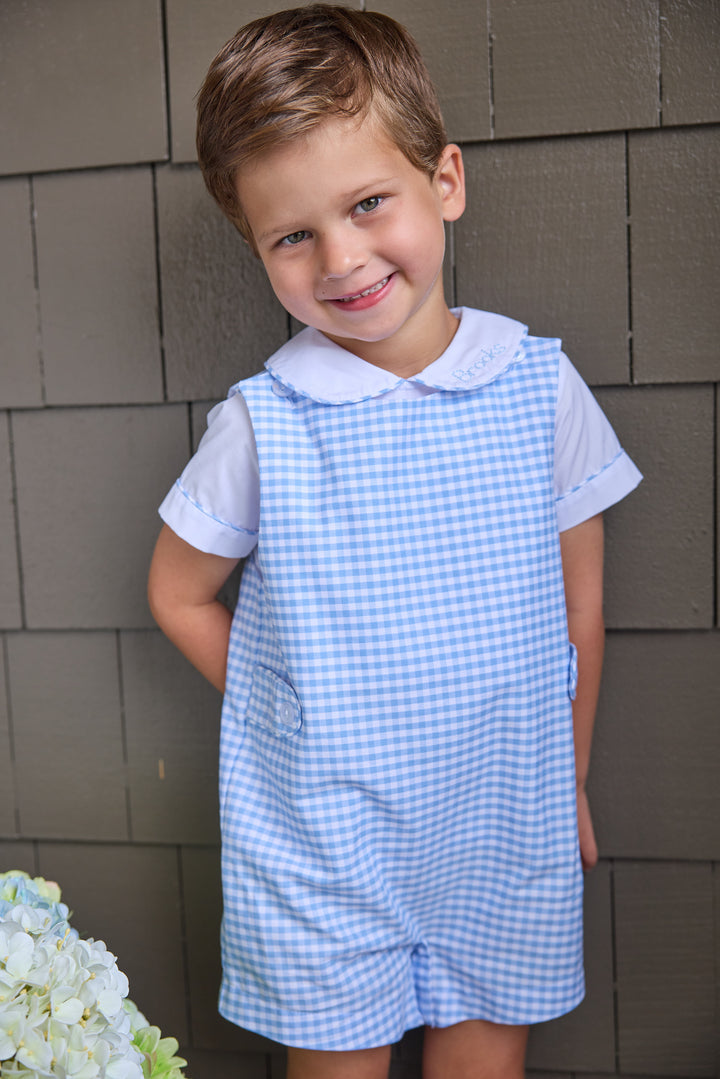 Vintage Button Tab John John Set- Mayfair Gingham